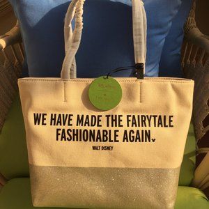 NWT KATE SPADE DISNEY WE HAVE MADE THE FAIRYTALE FASHIONALBLE AGAIN CANVAS TOTE